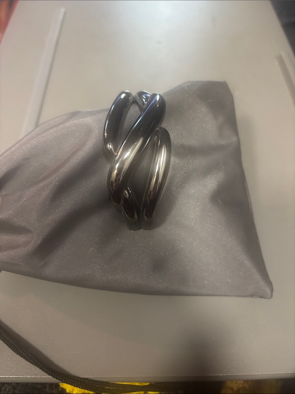 Lia Sophia Shiny Silver-Tone Twisted Open Cuff Bracelet